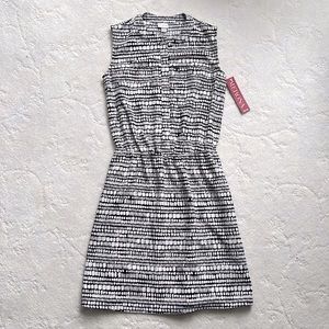 Merona Ebony Print Sleeveless Button Up Blouse Dress w/Side Pockets